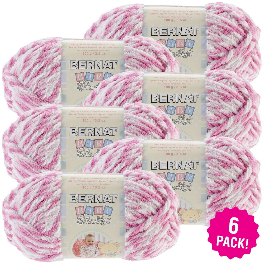 Bernat Baby Blanket Twists Yarn Pink Twist, Multipack of 6 Walmart
