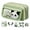 Green, variant on Panda Pencil Case, Large Capacity Cute Pencil Case with Stickers Brooch Keychain