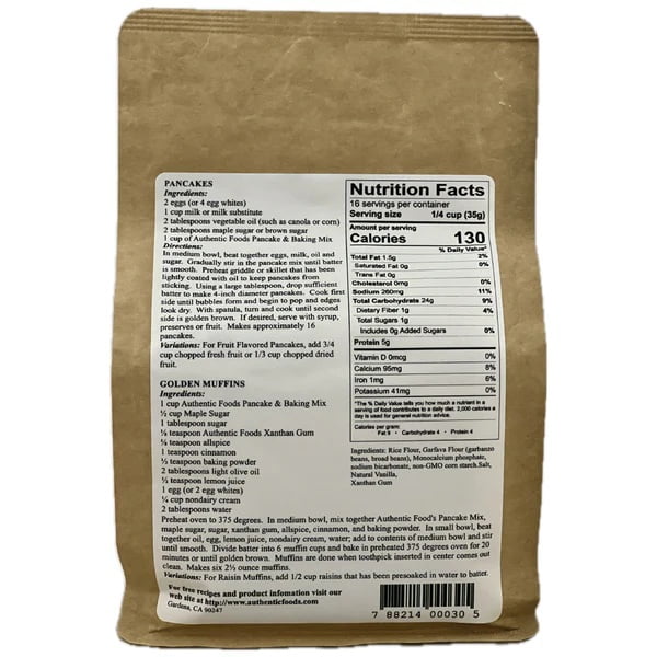 Authentic Foods Gluten-Free Pancake & Baking Mix – 7 lb Bag | All-Purpose Mix for Pancakes, Waffles & More