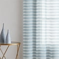 thumbnail image 5 of Fragrantex Striped Sheer Long Curtains for Living Room/Patio Linen Horizontal Blue Stripe Curtains Voile Grommet Top 40"Wx95"L,2 Panels, 5 of 6