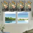 thumbnail image 3 of Sunflowers Fall Farmhouse Short Window Curtain Valances, Pumpkins Thanksgiving Summer Botanical Rod Pocket Kitchen Valances for Living Room Bedroom Bathroom Cafe 42" x 18", 3 of 8