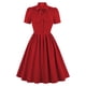 thumbnail image 1 of Vestido vintage con lazo y encaje en el cuello para mujer - Poliéster, silueta en A, informal/fiesta, tallas S-XXL, tirantes ajustables, 1 of 3