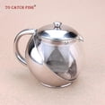 thumbnail image 1 of HUANGZHEN 500ml Stainless Steel Glass Spherical Flower Tea Pot, 1 of 5