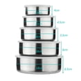 thumbnail image 5 of Sunjoy Tech 5Pcs Food Storage Box Stainless Steel Food Containers with Leak-Proof Lids Reusable Crisper Box Bowl for Home, 5 of 7