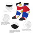 thumbnail image 4 of Women's Men's Philippines Flag Lightweight Ventilation Quarter Ankle Socks, 4 of 7