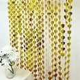thumbnail image 2 of BalsaCircle Metallic Gold Heart 6 feet Foil Tassels Fringe Backdrop Curtains Party Events, 2 of 8