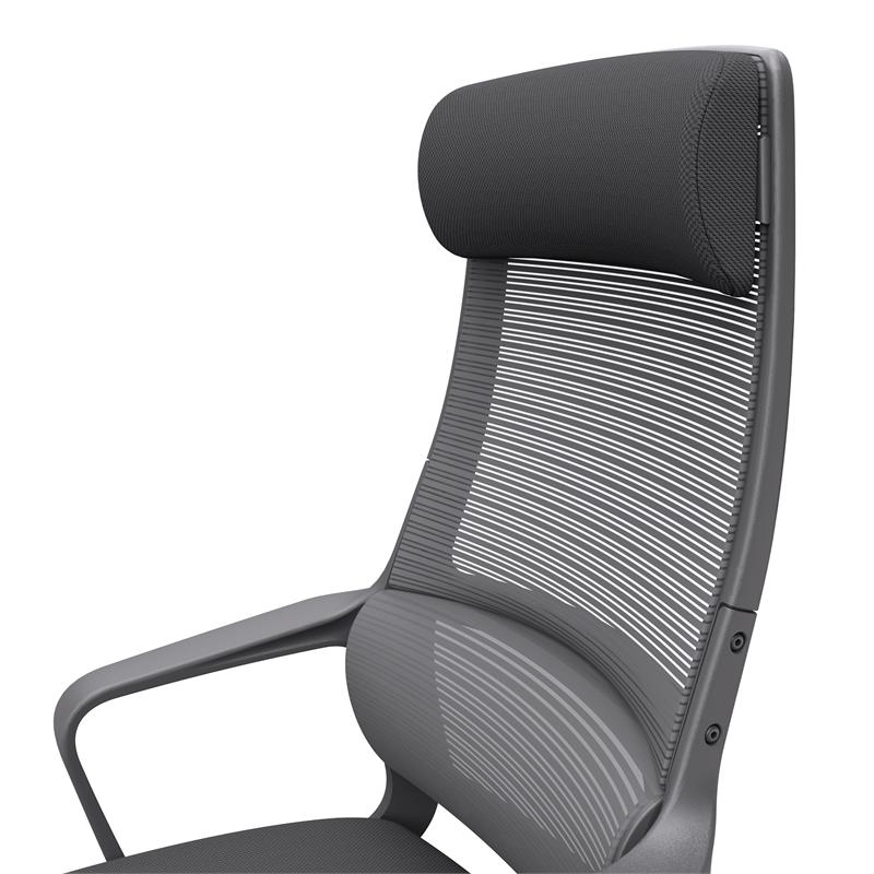 Furniture of America Ethan Regular Black Mesh Seat Ergonomic Office Chair with Adjustable Height and Adjustable Arms