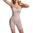 thumbnail image 4 of ZQUUVOU Women's Sleeveless Bodysuit Yoga Underwear Shapewear Workout One Piece Outfits Ribbed Going Out Bodycon Shorts Khaki B, 4 of 6