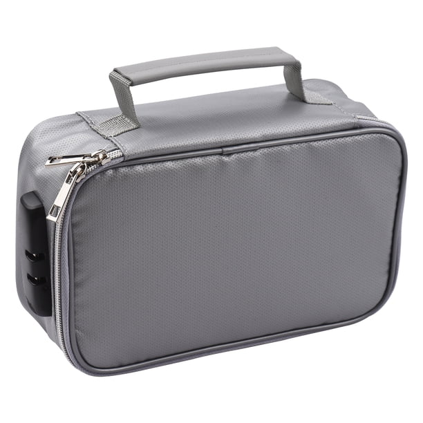 Bolsa de documentos para archivos a prueba de fuego Organizador de seguridad con cerradura de 3 dígi Meterk Gris con cerradura