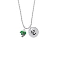 thumbnail image 2 of Delight Jewelry Silvertone Mini Enamel Palm Tree Silvertone Script Initial Disc - C - Charm Necklace, 20"+3", 2 of 4