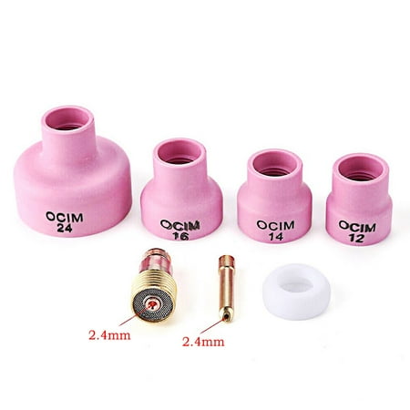

GLFSIL 7pcs Nozzle Cups Gas Lens Welding Accessories Kits for WP9/20 TIG Welding Torch
