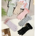 thumbnail image 4 of Guantes cálidos de moda para otoño e invierno para mujer, de terciopelo, acolchados, para deportes al aire libre, a prueba de viento, con pantalla táctil, 4 of 5