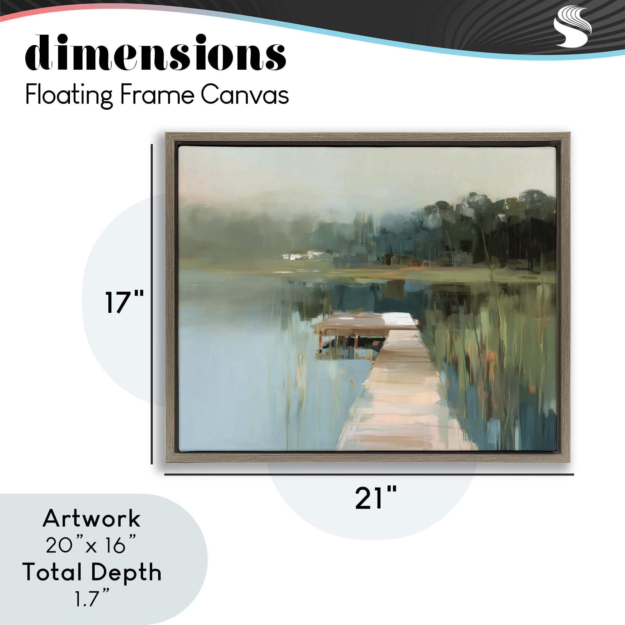 Stupell Industries Marsh Pier Abstraction Brown Framed Floater Canvas Wall Art, design by Kim Curinga