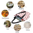 thumbnail image 6 of Vsdgher Strawberry Floral print Reusable Shopping Grocery Bags for Women Shopping with Pouch Foldable Pouch Lightweight Polyester Fabric, 6 of 6