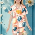 thumbnail image 2 of Toimothcn Ensembles de Pyjama pour Bébés Filles Manches Courtes Joyeuses Pâques Lapin Carotte Imprimé Pyjamas Shorts Extensibles Ensemble 2 Pcs Vêtements de Maison Légers et Doux Vêtements de Loisirs pour Filles, 2 of 4