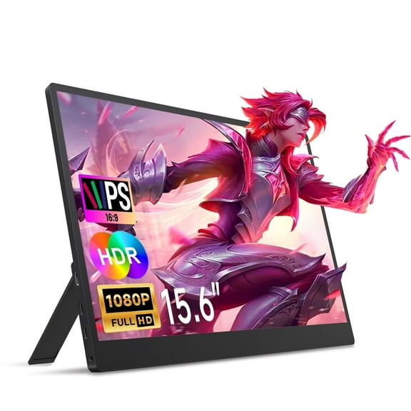 RNRUO 15.6" Portable Monitor, Ultra Slim 1920x1080 IPS FHD Display with Magnetic Stand for Laptop PC Phone Mac Xbox PS5