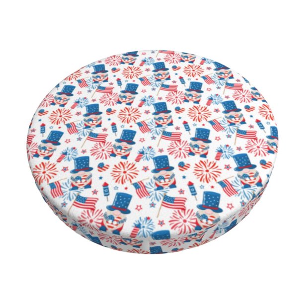 Balery American Gnomes Fundas de asiento para taburete de bar redondo de tela de terciopelo ajustables que protegen de arañazos y manchas para sillas de 14 a 17 pulgadas.-13 inch