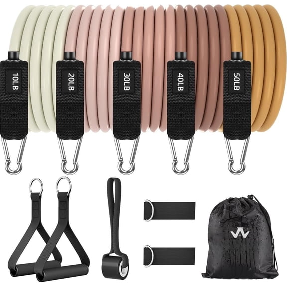 Resistance Bands, Exercise Bands,Resistance Bands for Working Out, Work Out Bands with Handles for Men and Women Fitness, Strength Gym Equipment