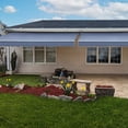 thumbnail image 2 of Awntech 12 Ft Maui Manual Heavy Duty Patio Retractable Awning (144in x 9.25in x 120in), Dusty Blue, 2 of 9