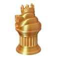 thumbnail image 3 of Znet3D King Poop Emoji Trophy - Fun Award  Gift - Handmade w/Additive Manufacturing - 6" inches Tall - Featuring a Solid Poop Emoji with a Crown, Secured on a Column Pillar, 3 of 7