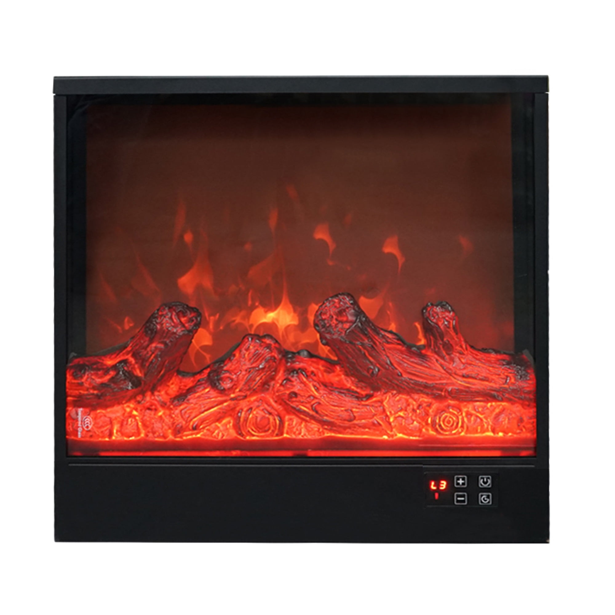 Kadyn 19 Inch Built-in Electric Fireplace with Adjustable Flame Brightness & Remote Control, Antique Black