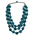 thumbnail image 2 of Collar de cuentas de madera, collar bohemio, joyería de moda, collar llamativo de disfraz Azul, 2 of 9