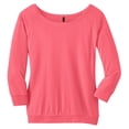 thumbnail image 5 of District Made Women's Scoop Neck 3/4-Sleeve T-Shirt_Coral_Medium, 5 of 6