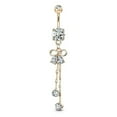 thumbnail image 1 of Ribbon Dangle Belly Button Ring 14g Surgical Steel Body Jewelry, 1 of 4