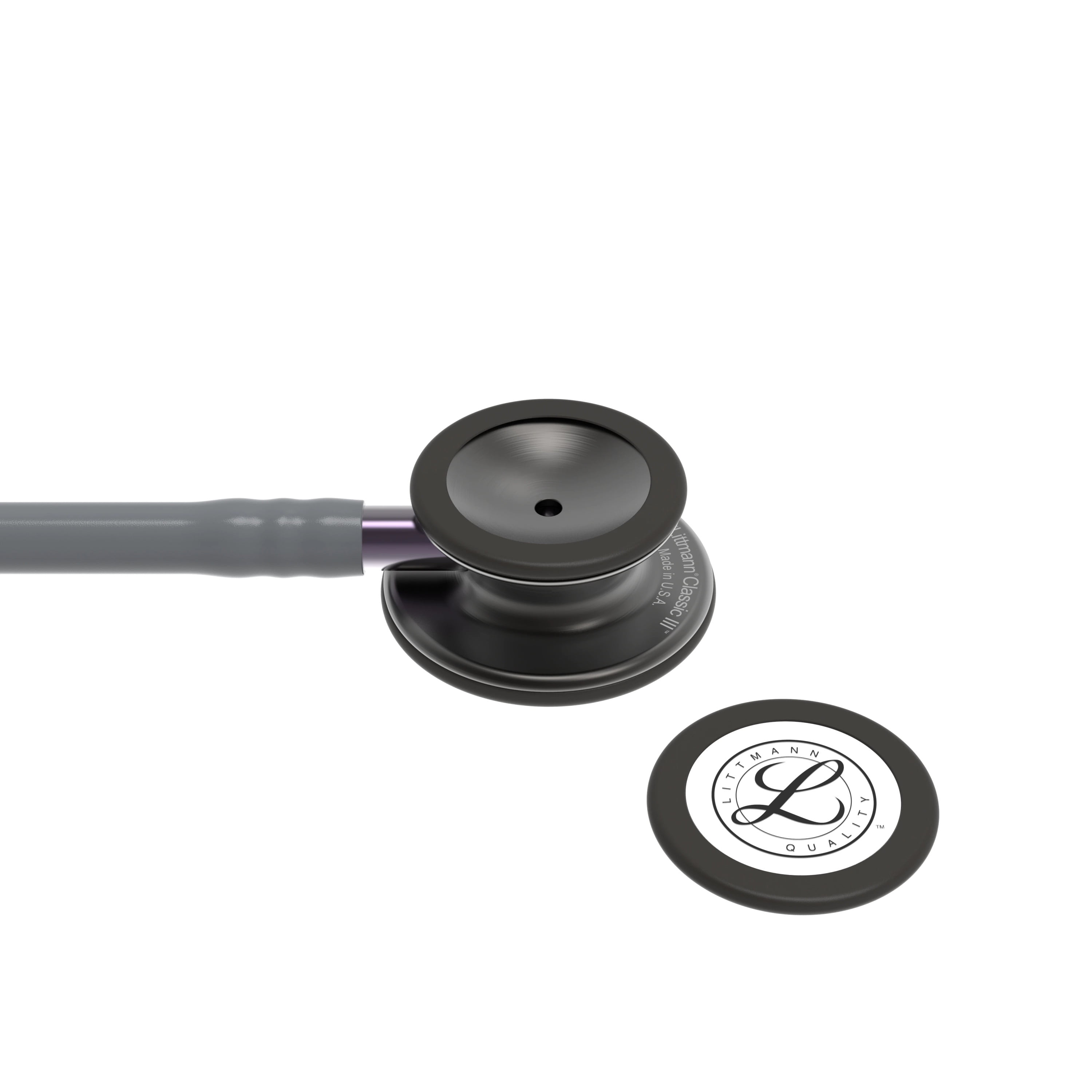3M Littmann Classic III Monitoring Stethoscope, Stainless Steel Smoke-Finish Chestpiece, 27" Black Tube, Violet Stem and Smoke Headset