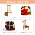 thumbnail image 4 of Red Flower Butterflies Seat Covers for Dining Room Chairs Set Of 4,Stretch Printed Washable Chair Seat Cover with Elastic Ties and Button,Removable Waterproof Couch Cushion Covers, 4 of 6