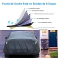 thumbnail image 2 of Cubierta de Coche con 6 Capas, Funda Completa de Auto Anti-UV a Prueba Arañazos Sol Viento Lluvia Protector Lona de Automóvil con Tira Reflectante Cremallera para SUV Honda Sedán, 525x195x185cm, 2 of 6