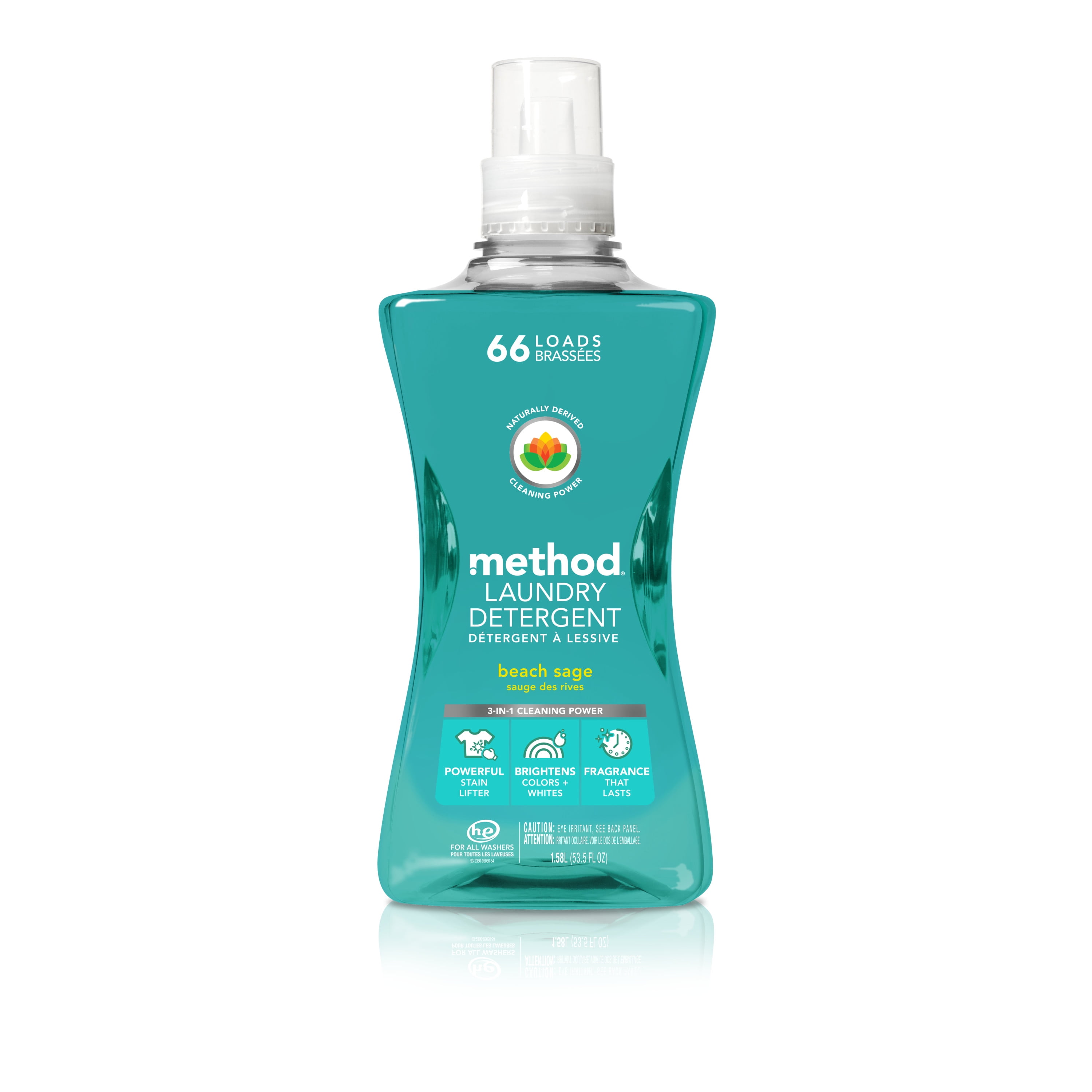 Method Laundry Detergent, Beach Sage, 53.5 Ounces, 66 Loads