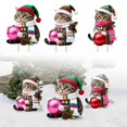 thumbnail image 4 of Interesting Xmas Cat Garden Ground Stake Adornment Colorful Insert Art Xmas Outdoor Ornamentation For Yard Christmas Garden Outdoor Naming Names Solar Outdoor Ground Lights Cemetery Flowers for Vase, 4 of 4