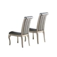 thumbnail image 3 of Formal Dining Chairs Of 2, Antique Silver Finish, Grey Faux Leather Back Cushions Luxury Silver, Pu Cushion Seats, Classic Design, 3 of 6