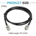 thumbnail image 2 of Uxcell 2 PCS RG58 Coaxial Cable 3ft/0.9 M, BNC Male to BNC Male Coax Cable 50 Ohm Low Loss Cable, 2 of 5