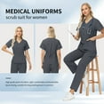 thumbnail image 6 of VIAOLI Women's Scrubs Set - Stretchy Medical Uniform with Pockets, for Nurses & Doctors, S-XXL, Multi-Color, 6 of 7