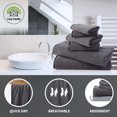 thumbnail image 2 of Juego de toallas Cosy Family de microfibra, 8 piezas, gris oscuro, 2 of 7