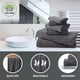 thumbnail image 2 of Juego de toallas Cosy Family de microfibra, 8 piezas, gris oscuro, 2 of 7