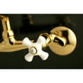 thumbnail image 4 of Kingston Brass KS614PB Kingston Two Handle Wall Mount Kitchen Faucet, Polished Brass, 4 of 5
