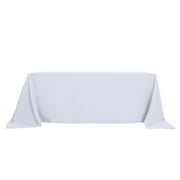 Efavormart 90x132 WHITE Wholesale Rectangle Polyester Rectangle Tablecloth Linen Wedding Party Restaurant Tablecloth