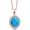 Blue Simulated Opal, October, variant on 18K Rose Gold Plated Silver Peach Nano Morganite and White Moissanite Pendant Necklace for Women (4.20 Cttw, Oval 11X9MM, with 18 inch Chain)