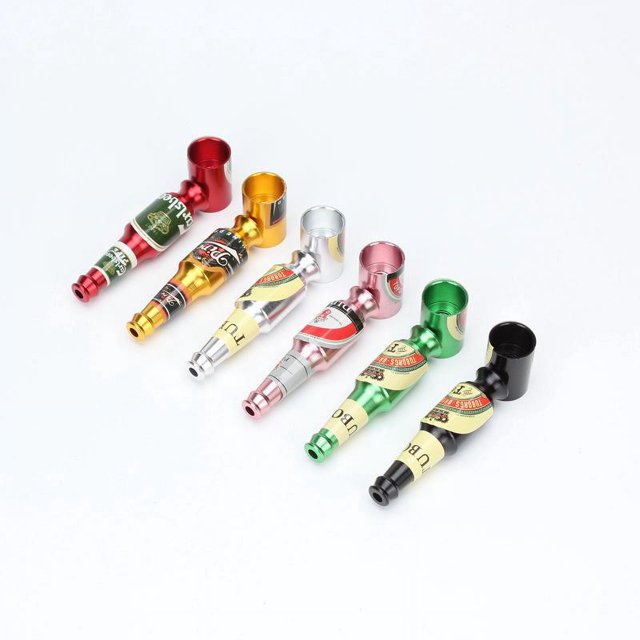 6 Pipa de fumar de metal, Pipas de tabaco, pipa de tabaco, varios colores a elegir