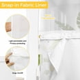 thumbnail image 3 of No Hook Shower Curtain with Snap in Liner, Watercolor Lemon Flower Leaves Waterproof Bath Curtain Double Layers with See Through Top Window, Spring Fruit Floral on White Hotel Shower Curtains 60x72in, 3 of 9