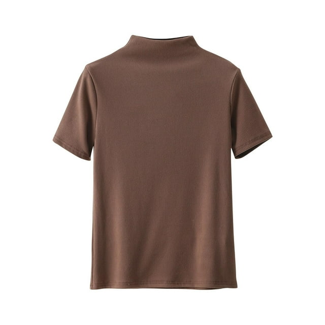Zpanxa T-Shirt en Molleton Douillet, Haut Thermique Léger pour Femmes avec Col Rond en Plusieurs Couleurs