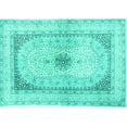 thumbnail image 1 of Ahgly Company Indoor Rectangle Persian Turquoise Blue Traditional Area Rugs, 8' x 10', 1 of 4