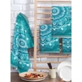 thumbnail image 2 of Turquoise Boho Hand Towels Set, Waffle Weave Kitchen Towels 3 Pieces, Abstract Art Floral Ethnic Tribal Microfiber Hair Face Bath Tea Towel Absorbent Quick Drying Cleaning Dish Cloths, 15.7"x23.6", 2 of 7