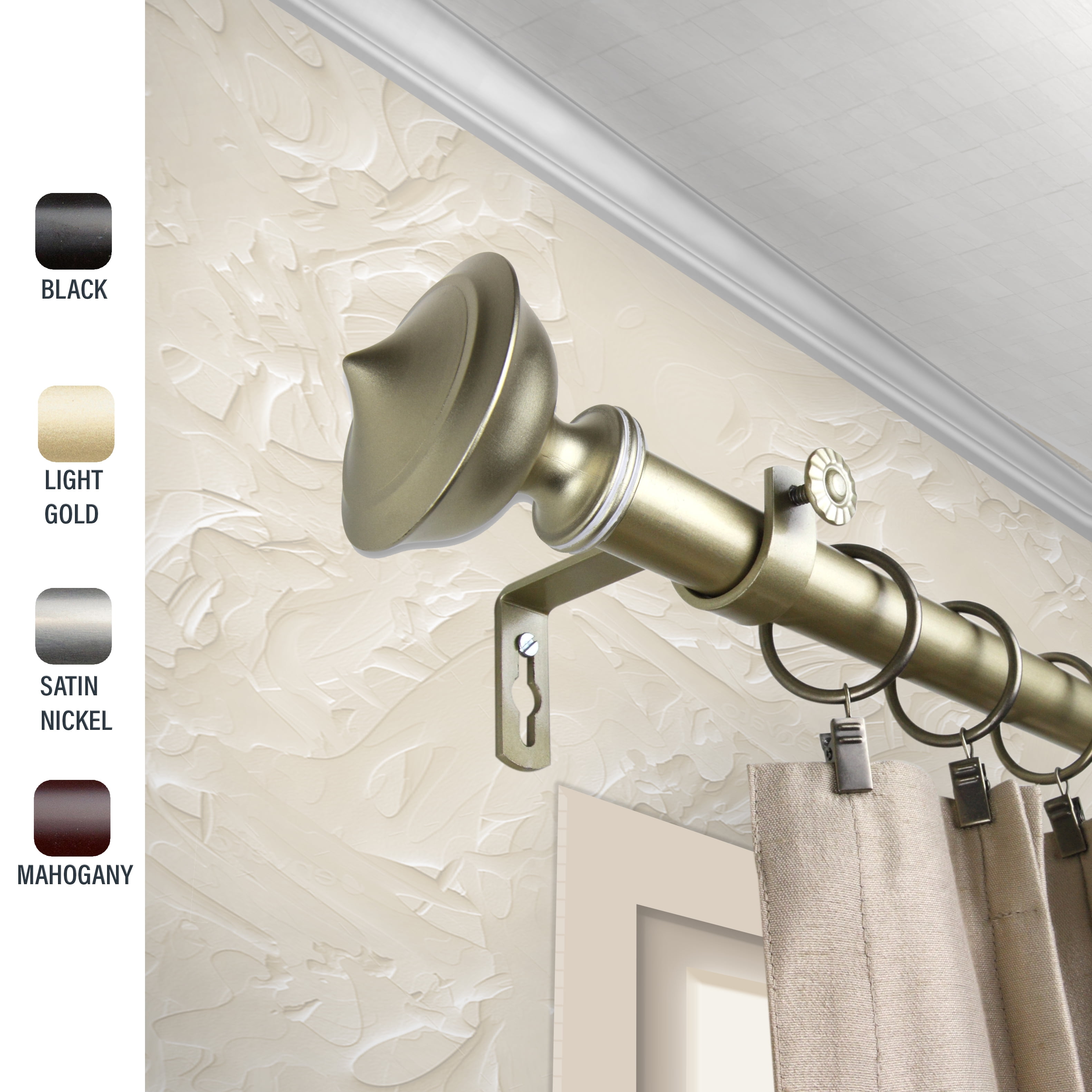Myla 1" dia. Curtain Rod 66120 inches Gold