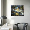 thumbnail image 3 of JEUXUS Woodland Retreat by Jim Hansel 20x16in Log Cabin Winter Snow Deer Framed Art Picture, 3 of 4