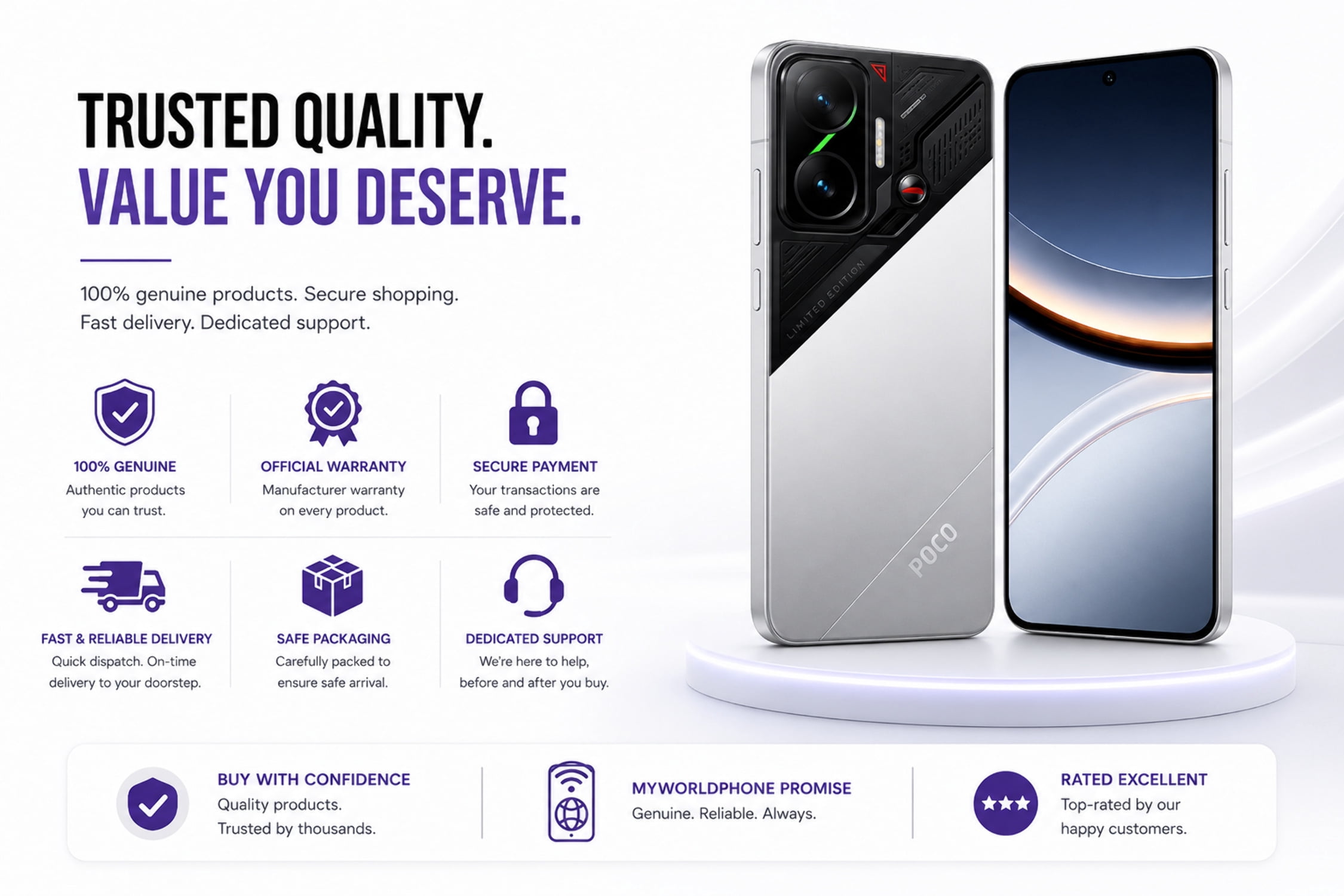 Xiaomi Poco F7 5G 256GB ROM 12GB RAM Dual sim GSM Unlocked - Silver