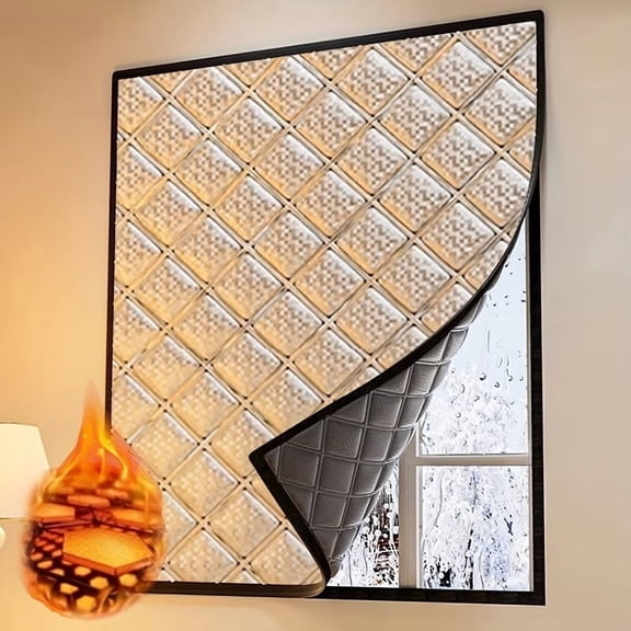 Blackout Thermal Window Shade, 3βPly Winter Thermal Window Cover, Winter HeatβLocking Window Cover, LightβBlocking Insulation Panel For Home Reusable Indoor